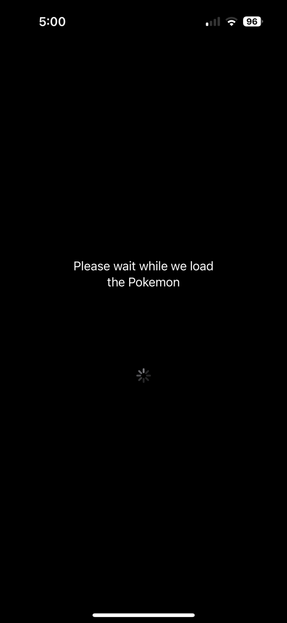 A black screen with white text